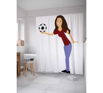 Штора (занавеска) для ванной JoyArty "Заманчивый игрок" из сатена, 180х200 см с крючками, sc_5058