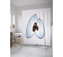 Штора (занавеска) для ванной JoyArty "Встретились с глазу на глаз" из сатена, 180х200 см с крючками, sc_55042