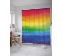 Штора (занавеска) для ванной JoyArty "Радужное размытие" из сатена, 180х200 см с крючками, sc_38501