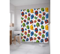 Штора (занавеска) для ванной JoyArty "Маски суперменов" из сатена, 180х200 см с крючками, sc_38691