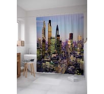 Штора (занавеска) для ванной JoyArty "Предрассветный миллионник" из сатена, 180х200 см с крючками, sc_38541