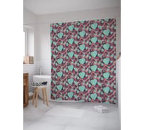 Штора (занавеска) для ванной JoyArty "Сердце диско" из сатена, 180х200 см с крючками, sc_58489