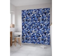 Штора (занавеска) для ванной JoyArty "Цветочный фейерверк" из сатена, 180х200 см с крючками, sc_58124