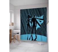 Штора (занавеска) для ванной JoyArty "Супергерои в ночи" из сатена, 180х200 см с крючками, sc_38705
