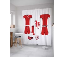 Штора (занавеска) для ванной JoyArty "Форма футболиста" из сатена, 180х200 см с крючками, sc_5145