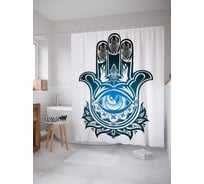 Штора (занавеска) для ванной JoyArty "Всевидящее око" из сатена, 180х200 см с крючками, sc_38629