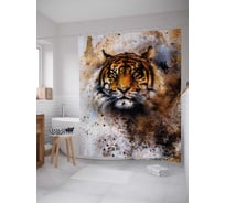 Штора (занавеска) для ванной JoyArty "Сквозь буран" из сатена, 180х200 см с крючками, sc_38677