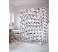 Штора (занавеска) для ванной JoyArty "Графические крестики" из сатена, 180х200 см с крючками, sc_57770