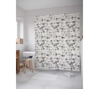 Штора (занавеска) для ванной JoyArty "Чертежи самолетов" из сатена, 180х200 см с крючками, sc_53394