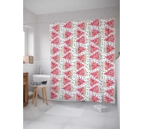 Штора (занавеска) для ванной JoyArty "Свежесть арбуза" из сатена, 180х200 см с крючками, sc_50086