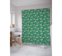 Штора (занавеска) для ванной JoyArty "Луговая поляна" из сатена, 180х200 см с крючками, sc_54439
