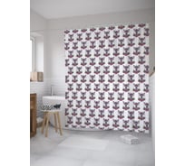 Штора (занавеска) для ванной JoyArty "Олень в розах" из сатена, 180х200 см с крючками, sc_55329