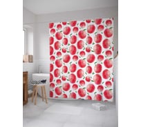 Штора (занавеска) для ванной JoyArty "Яблочный компот" из сатена, 180х200 см с крючками, sc_50765