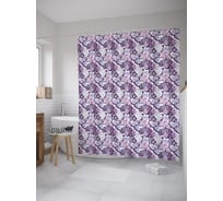 Штора (занавеска) для ванной JoyArty "Изящные бабочки" из сатена, 180х200 см с крючками, sc_59201