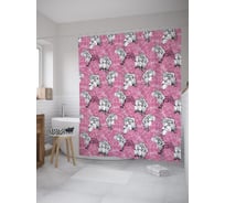 Штора (занавеска) для ванной JoyArty "Полотно бутонов роз" из сатена, 180х200 см с крючками, sc_55117