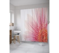 Штора (занавеска) для ванной JoyArty "Капельки росы на цветке" из сатена, 180х200 см с крючками, sc_55118