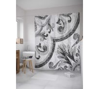 Штора (занавеска) для ванной JoyArty "Узорный камень" из сатена, 180х200 см с крючками, sc_33976