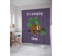 Штора (занавеска) для ванной JoyArty "Время сна" из сатена, 180х200 см с крючками, sc_37841