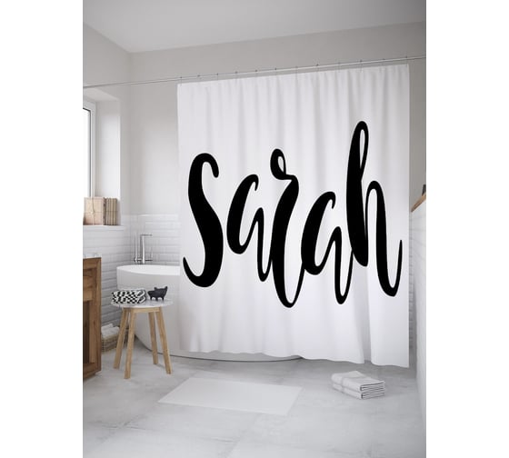 Штора (занавеска) для ванной JoyArty "Сара" из сатена, 180х200 см с крючками, sc_61242 1