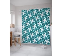 Штора (занавеска) для ванной JoyArty "Абстрактность прямых углов" из сатена, 180х200 см с крючками, sc_58255
