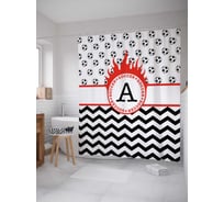 Штора (занавеска) для ванной JoyArty "Футбол Группа А" из сатена, 180х200 см с крючками, sc_5361