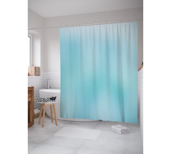Штора (занавеска) для ванной JoyArty "Градиент неба" из сатена, 180х200 см с крючками, sc_54095 1