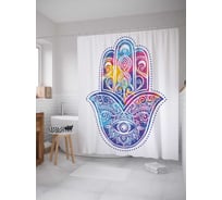 Штора (занавеска) для ванной JoyArty "Радужная хамса" из сатена, 180х200 см с крючками, sc_38608