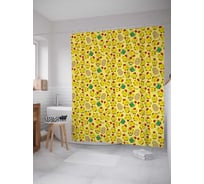 Штора (занавеска) для ванной JoyArty "Вылупившийся цыпленок" из сатена, 180х200 см с крючками, sc_50688