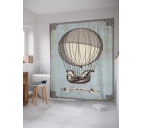 Штора (занавеска) для ванной JoyArty "Горячий воздух в шаре" из сатена, 180х200 см с крючками, sc_4005