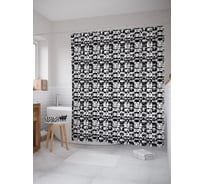 Штора (занавеска) для ванной JoyArty "Абстракция орнамента" из сатена, 180х200 см с крючками, sc_57698