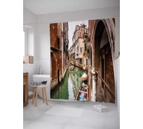 Штора (занавеска) для ванной JoyArty "Архитектура Венеции" из сатена, 180х200 см с крючками, sc_37885