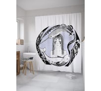 Штора (занавеска) для ванной JoyArty "Морская русалка" из сатена, 180х200 см с крючками, sc_55200