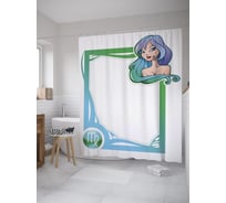 Штора (занавеска) для ванной JoyArty "Соблазнительная Дева" из сатена, 180х200 см с крючками, sc_60196