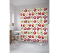 Штора (занавеска) для ванной JoyArty "Урожай яблок" из сатена, 180х200 см с крючками, sc_52709