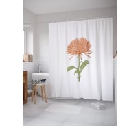 Штора (занавеска) для ванной JoyArty "Махровая георгина" из сатена, 180х200 см с крючками, sc_53604