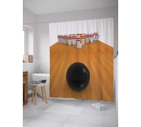 Штора (занавеска) для ванной JoyArty "Перед броском" из сатена, 180х200 см с крючками, sc_38131