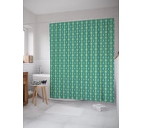 Штора (занавеска) для ванной JoyArty "Восточные формы" из сатена, 180х200 см с крючками, sc_58060