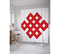 Штора (занавеска) для ванной JoyArty "Геометрический орнамент" из сатена, 180х200 см с крючками, sc_52800