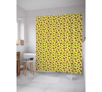 Штора (занавеска) для ванной JoyArty "Арбузные кусочки" из сатена, 180х200 см с крючками, sc_59743