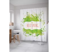 Штора (занавеска) для ванной JoyArty "Привет, весна" из сатена, 180х200 см с крючками, sc_3434