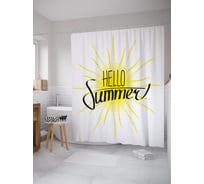 Штора (занавеска) для ванной JoyArty "Приветствую лето" из сатена, 180х200 см с крючками, sc_53743