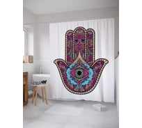 Штора (занавеска) для ванной JoyArty "Божественная рука" из сатена, 180х200 см с крючками, sc_38607