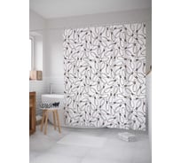 Штора (занавеска) для ванной JoyArty "Монохромные кегли" из сатена, 180х200 см с крючками, sc_38134