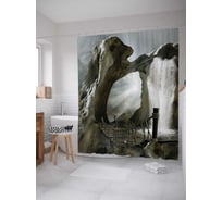 Штора (занавеска) для ванной JoyArty "Мост к порталу" из сатена, 180х200 см с крючками, sc_3367