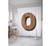 Штора (занавеска) для ванной JoyArty "O из дерева" из сатена, 180х200 см с крючками, sc_4532o