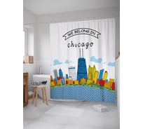 Штора (занавеска) для ванной JoyArty "Мы принадлежим Чикаго" из сатена, 180х200 см с крючками, sc_4826