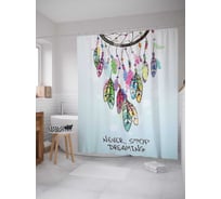 Штора (занавеска) для ванной JoyArty "Ловец снов" из сатена, 180х200 см с крючками, sc_4704