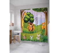 Штора (занавеска) для ванной JoyArty "Я иду искать" из сатена, 180х200 см с крючками, sc_37587