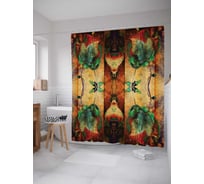 Штора (занавеска) для ванной JoyArty "Цветочное зрение" из сатена, 180х200 см с крючками, sc_4573