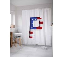 Штора (занавеска) для ванной JoyArty "Американская p" из сатена, 180х200 см с крючками, sc_4531p